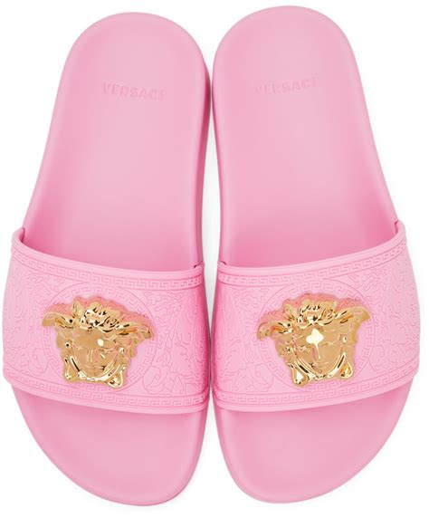 pink versace slides|versace pink heels.